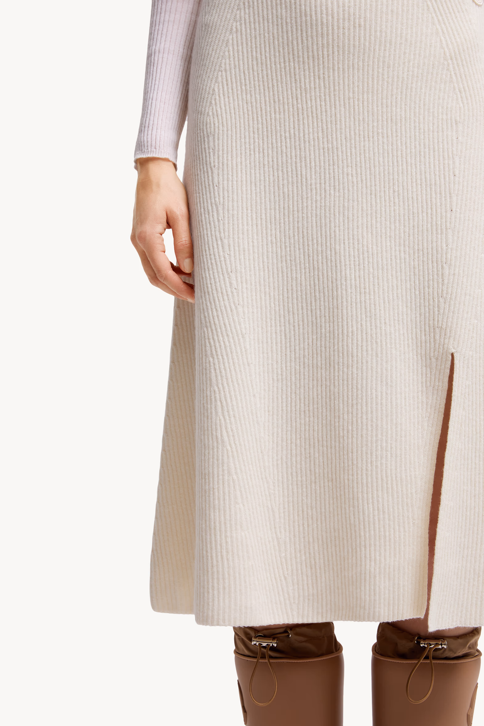 Wool & Cashmere Midi Skirt Women White Moncler 6